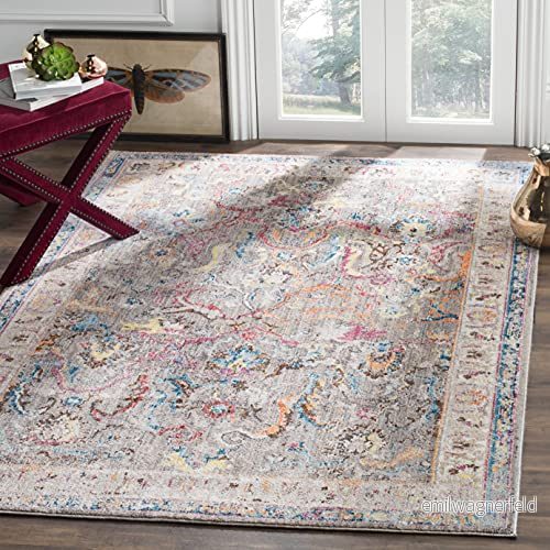 Safavieh samtida handtuftad rektangel område matta, abstrakt kollektion, ABT141, i grå/svart, 122 x 183 cm för vardagsrum, sovrum eller valfritt inomhusutrymme 889048398528