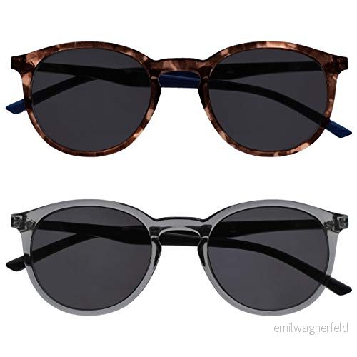 OPULIZE Met 2 pack stora män kvinnor brun blå grå svarta armar läsning solglasögon UV400 SS60 27 +0,00 5055955355663