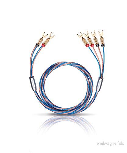 Oehlbach Bi Tech 4 L 300 Högtalarkabelsats Wiring silverpläterad 2 x 2,5/2 4,0 mm² med kabelskokontakt 3 m blå/koppar 4003635108031