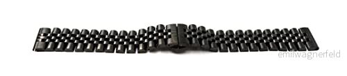 System-S Armband 20 mm av metall för Samsung Galaxy Watch 4 Smartwatch svart, Metallisk/svart, Eine Grösse, Klassisk 4251926687721