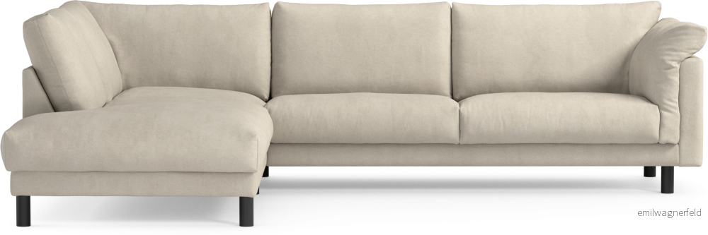Cherrie 3-sits soffa med divan vänster, fast klädsel 5DsPL