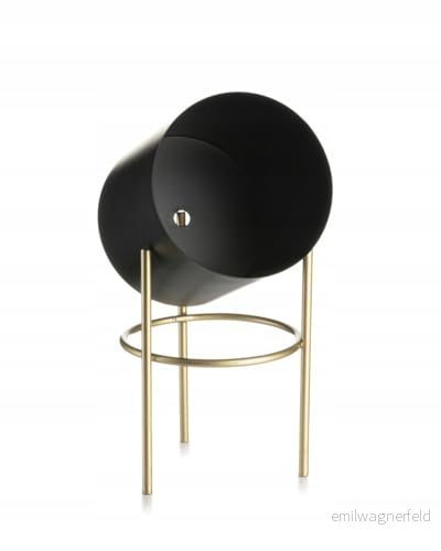 HowHomely Blomstativ med dekorativ ytterkruka i metall svart guld 20 cm glamour/loft 5907600428959