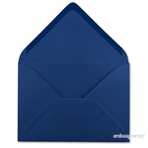 50 din C5 kuvert nattblå 22,0 x 15,4 cm 110 g/m² våtlimning, postkuvert utan fönster, perfekt för jul gratulationskort, inbjudningar från glöd agent 4251626300654