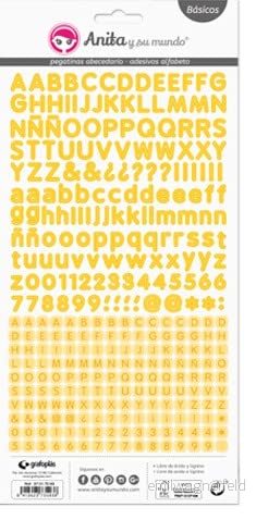 Anita y Su Mundo Alfabetsark, 320 klistermärken per folie, papper, gul, 15 x 32 cm 8413623735952