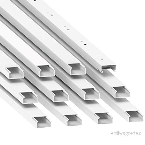Habengut CC10011 kabelkanal (med monteringshål i golvet) 15 x 30 mm av PVC, färg: vit, längd 12 m (12 stycken á 1 meter) 4018475344020