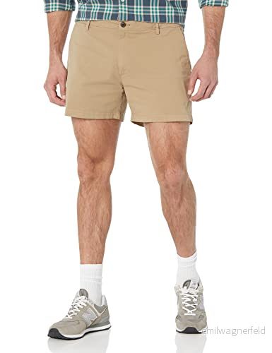 Amazon Essentials Herr Slim Fit 5 tum platt framsida komfort stretch chino kort (tidigare Goodthreads), kakibrun, 42 191770811498