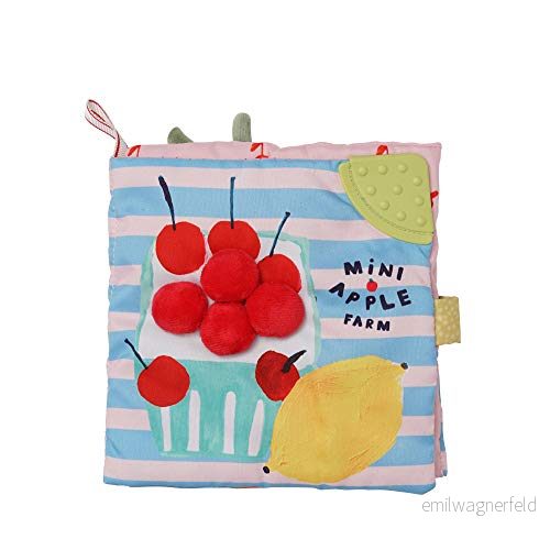 Manhattan Toy 161100 Mini Apple Farm mjuk aktivitet rynkad bok för baby och småbarn med upptäcktsspegel texturerad bitring, flerfärgad 11964509720