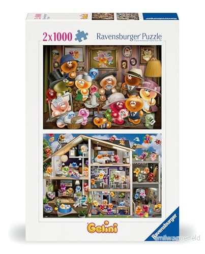 Ravensburger pussel 12000341 Rolig gelinis 2 x 1 000 bitar för vuxna och barn från 14 år, Gelini 4005555003410