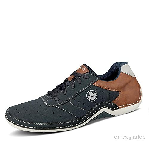 Rieker Herr låga sneakers 07506, halvskor för män, lös insats, Blå kombi 14, 45 EU 4060596163608