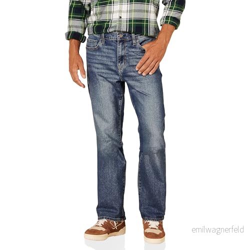 Amazon Essentials mäns jeans med rak passform, medium tvätt, 33 B x 32 L 191770615553