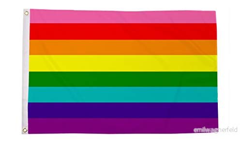 AZ FLAG Origial regnbågsflagga 8 ränder 90 x 60 cm Gay Lgbt flagga 100% polyester med integrerade metallöljetter Pavilion 50 g 3701036356990
