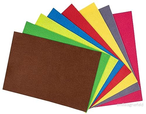 Interdruk Färgglada Filtark Paket med 8 A4 ark för Pyssel och DIY projekt Basic 5902277263797