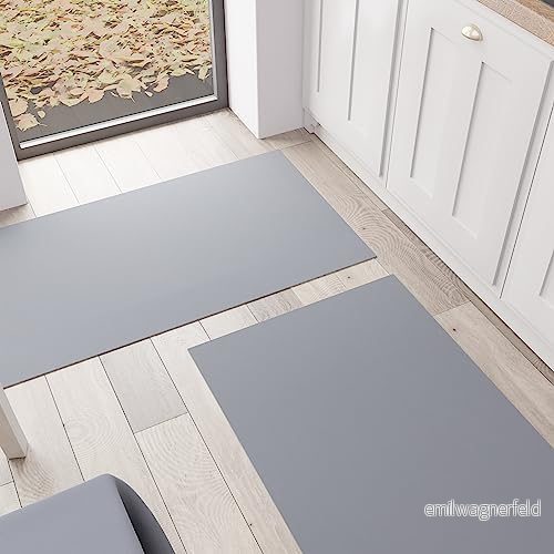 PETTI Artigiani Italiani Köksmatta, Kökslöpare, Tvättbar Halkfri Löparmatta Kök, Enfärgad Matta 52 x 480 cm Grå, 100% Tillverkad i Italien 8056897030011