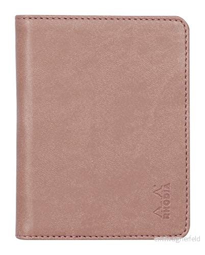 RHODIA 211009C Anteckningsbok och dokumenthållare Rhodiarama N11 rosenträ för anteckningsblock eller A7 format anteckningsböcker (7,4 x 10,5 cm) premium italienskt fuskläder 3037922110095