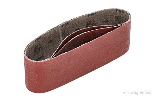 Mirka Red 3 x slipduk 75x533mm / kornstorlek P60 högkvalitativt för bandslipmaskiner/För slipning av trä och metall 6416868713244