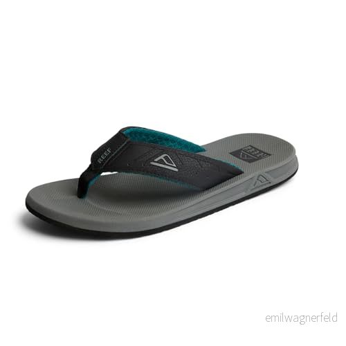 REEF Phantoms strandflip flops för män, vattenvänlig, mjuk och stödjande gjuten fotbädd, Grå/svart/grön, 15 195333539904