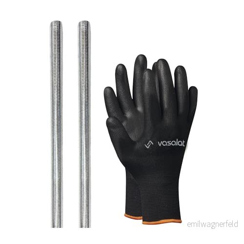 vasalat gängstång M18 1 000 mm galvaniserat set, hållfasthetsklass 8,8 med yttre gänga DIN 976 högkvalitativ metallstång 2 stycken 9010582014952