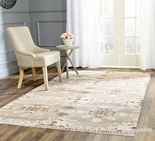 Safavieh marockansk boho tribal inomhus platt vävd rektangel områdesmatta, naturlig Kilim kollektion, NKM318, i grå/multi, 91 x 152 cm för vardagsrum, sovrum eller valfritt inomhusutrymme 683726341406