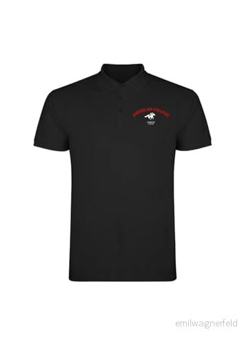 AMERICAN COLLEGE USA Pikétröjor sport andas tryckta kläder unisex barn pojkar och flickor casual modell ACPLW3 svart 12 år, svart, �r 3666052665191