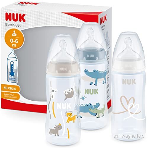 NUK First Choice+ 10225266 Nappflaskor, Flerfärgad, 3 st 4008600405535