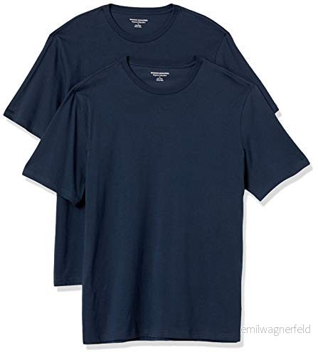 Amazon Essentials herr normal passform kortärmad rund hals t shirt, paket med 2, marinblå, X Small 196433603151