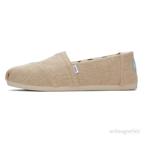 TOMS Alpargata Heritage canvas loafer platt, Naturligt, 36.5 EU 195703172878