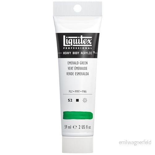 Liquitex 1045450 professionell tung kropp akrylfärg i konstnärskvalitet med utmärkt ljusäkthet krispig konsistens, 59 ml rör smaragdgrön 94376922073