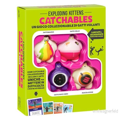 Asmodee Catchables Ett kortspel från skaparna av Exploding Kittens, 8+ år, 2+ spelare, italiensk utgåva 810083047447