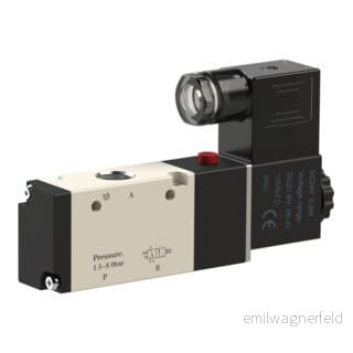 RIEGLER 116101 517.1202 3/2 baneventil elektropn., monostabil, NC, G 1/8, 24VDC, 750l/min, 1 st 4047322310208