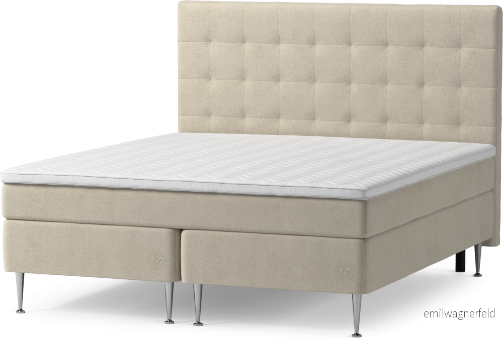 Asperö Comfort Kontinentalsäng, dubbelsäng med bäddmadrass Comfort och sängben NVIuv
