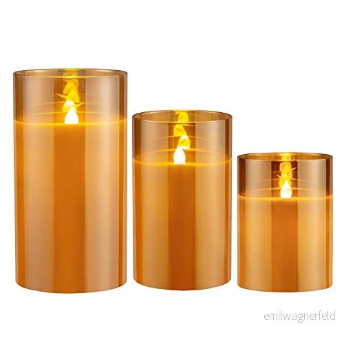 Pauleen 48121 Classy Golden Wax Batterifunktion 6H Timer LED Ljus 3 delat set, 0,6 W, Guld, Vit 4000870481219