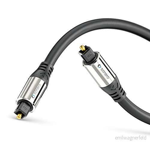 sonero® Premium optisk Toslink kabel, guldpläterade kontakter, svart, 15,0 m 4251364723494