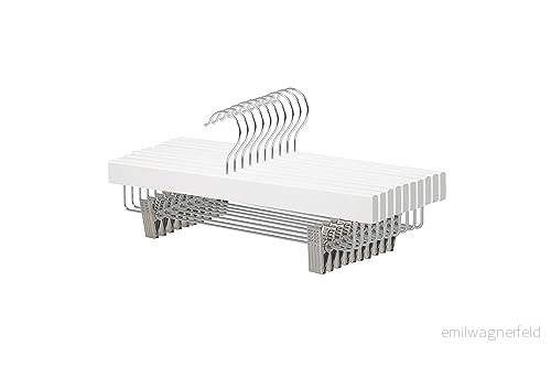 Amazon Basics Klädhängare i trä med klämmor, 10 pack, vit 840095878760
