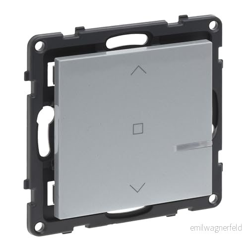 LEGRAND, SEANO med Netatmo väggmonterad sändare rullgardinsswitch, extra platt installation, 3 V knappceller ingår (8 års livslängd), färg: aluminium, 765739 3414972637503