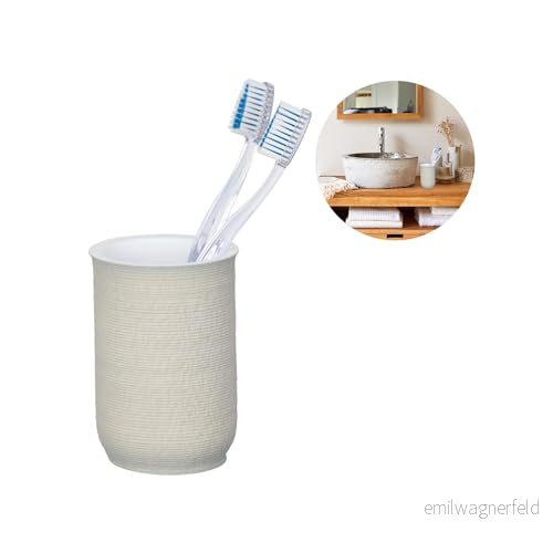 Avilia Tandborsthållare för badrum Tandborsthållare, av polyresin, 7,5 x 11 cm, brun 8056819009002