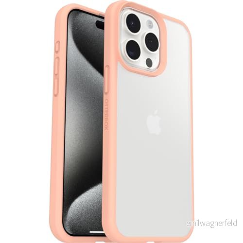 Otterbox Sleek Series skal för iPhone 15 Pro Max, stöttåligt, fallsäkert, supertunt, skyddande tunt skal, testad till militärstandard, Klar/Persika, Utan retailförpackning 840304731787