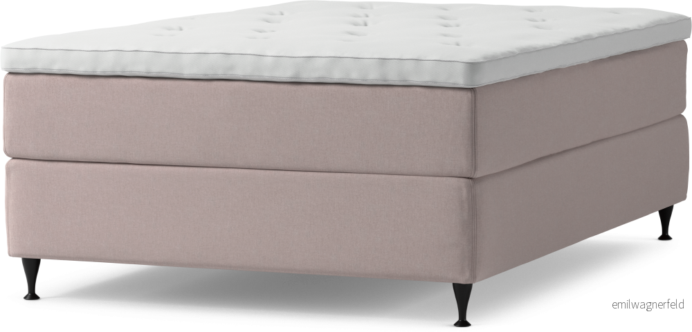 Delux Dream Kontinentalsäng, enkelsäng 140 cm med bäddmadrass och sängben fatlL