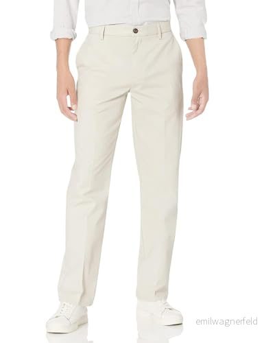 Amazon Essentials Classic Fit Wrinkle Resistant Flat Framsida Chino Pant Slip, beige (sten), W31/L32 (tillverkarens storlek: 31W x 32L) 191770048528