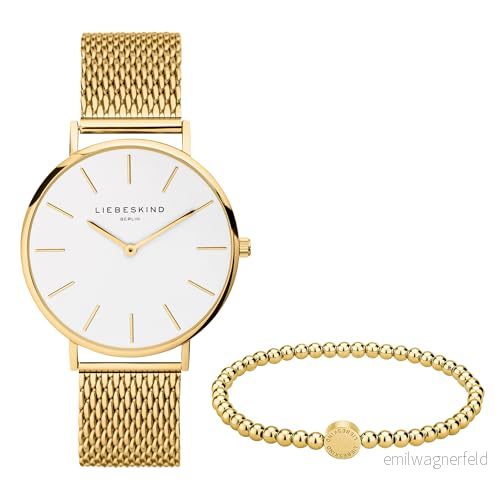 LIEBESKIND LS 0091 MQB Klocka, Vit, Guld, 38 mm 4035608072889