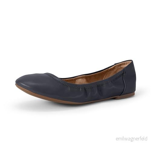 Amazon Essentials kvinnors Belice Slip On Balett platt, marinblå fuskläder, 35 EU Bred 840809136452