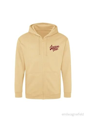 AMERICAN COLLEGE USA tröja med tryck varma kläder blandade män och kvinnor casual modell ACSZW1 Beige XL, färg, XL 3666052682396