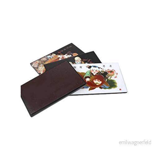 Serie med 4 stora asiatiska magneter originella och traditionella mönster 3700512430926