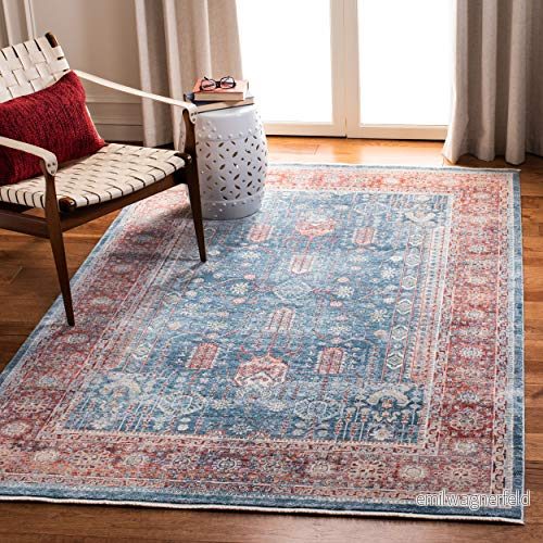 Safavieh Vintage inspirerad inomhus vävd rektangel områdesmatta, Victoria kollektion, VIC997, i marinblå/röd, 91 x 152 cm för vardagsrum, sovrum eller alla inomhusutrymmen 889048793668