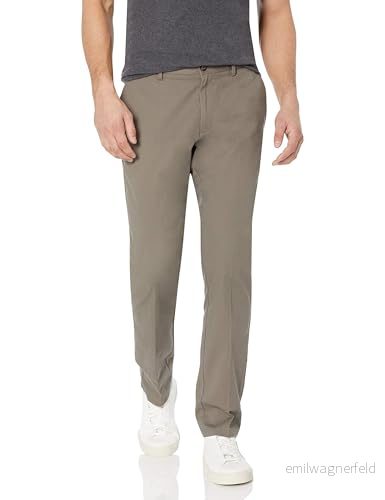 Amazon Essentials mäns slim fit skrynkelbeständig platt framsida chinos byxa, brungrå, 38 B x 29 L 191770238264