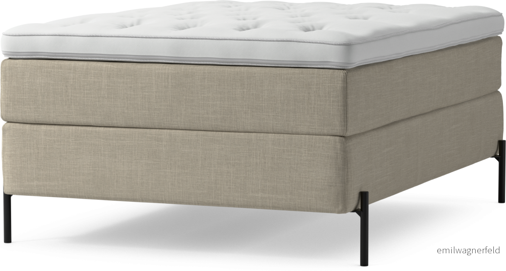 Delux Dream Kontinentalsäng, enkelsäng 140 cm med bäddmadrass och sängben VQ07p