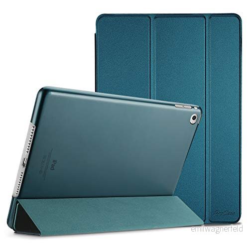 ProCase Smart fodral till iPad Air 2 2014 A1566 A1567, ultratunt lättstativ med genomskinligt och frostat baksidesskydd blågrön 4259405526165