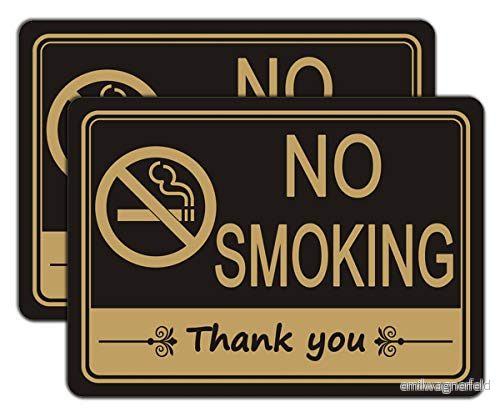2-pack No Smoking Thank You-skylt 25 x 18 cm ingen rökning skylt med självhäftande baksida klistermärke skala av premium plast väderbeständig vattentät hållbar bläck lätt att montera för 719704692267 2-pack No Smoking Thank You-skylt 25 x 18 cm ingen rökning skylt med självhäftande baksida klistermärke skala av premium plast väderbeständig vattentät hållbar bläck lätt att montera för 719704692267