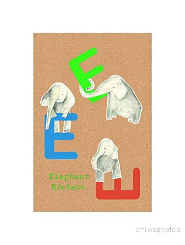 Komar väggbild ABC Animal E affisch, bild, vardagsrum, sovrum, dekoration, konsttryck utan ram finns i tre storlekar 4055065155536