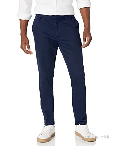 Amazon Essentials Herr Slim Fit Skrynkelbeständig platt framsida stretch chinos byxa, marinblå, 40 W x 29 L 196433820756