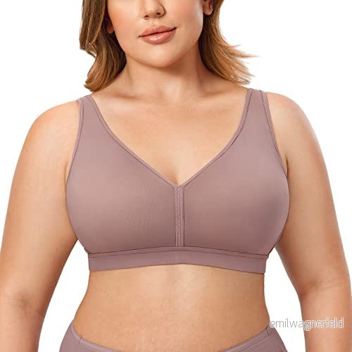AISILIN Kvinnors BH utan bygel Stora storlekar Comfy Sleep Full Cup Mjuk Bekväm Mochaccino 100B 6923327042741